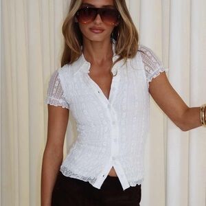 Princess Polly White Lace Blouse